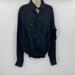 Authentic black vintage Gucci silk blouse